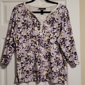 Plus size purple floral blouse